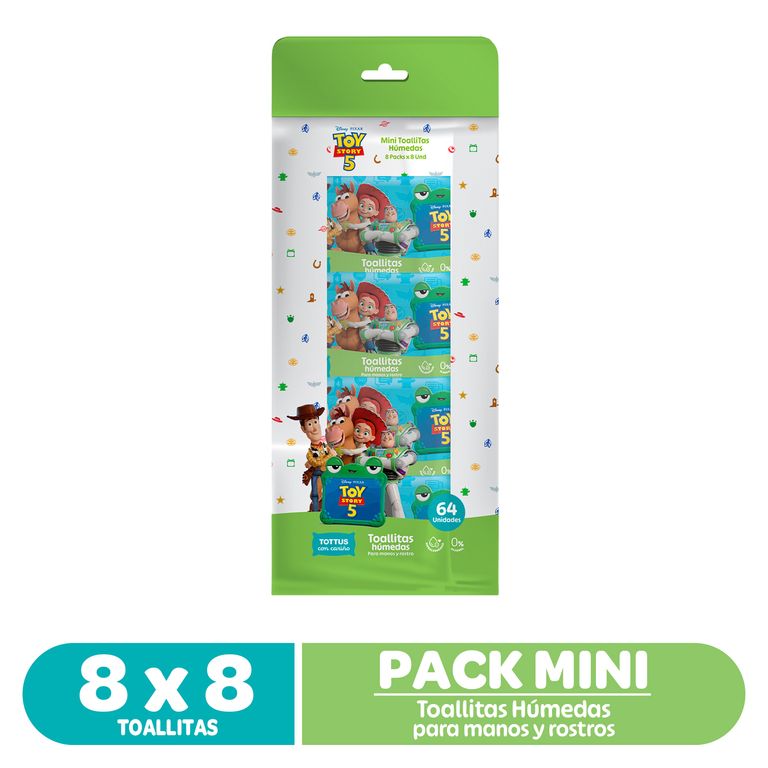 Toallitas Húmedas Para Manos Y Rostro Toy Story Tottus Pack 64 Und