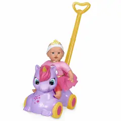 LOKO TOYS - Muñeca 37 cm con Andador Unicornio Lila