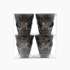 undefined - Set 4 Shots Calavera Fancy Glitter Halloween 340 mL