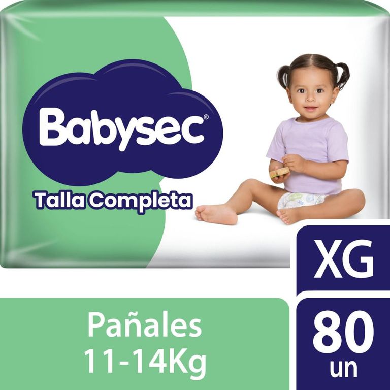 Pañal Babysec Talla Completa G Empaque 80 Und