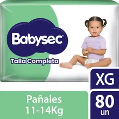 BABYSEC - Pañal Babysec Talla Completa G Empaque 80 Und