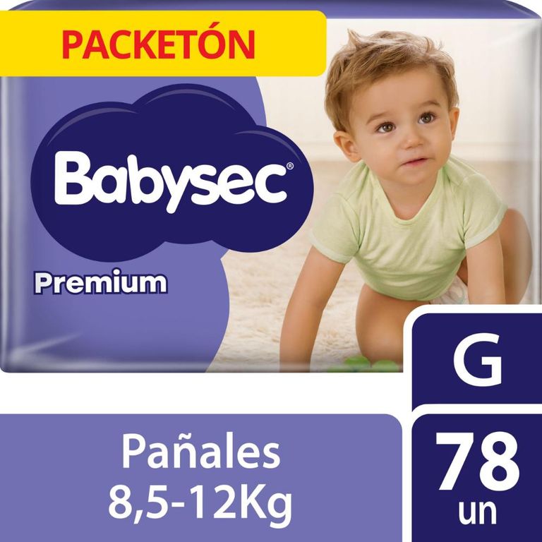 Pañal Babysec Premium Talla G Empaque 78 Und