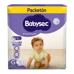 BABYSEC - Pañal Babysec Premium Talla G Empaque 78 Und