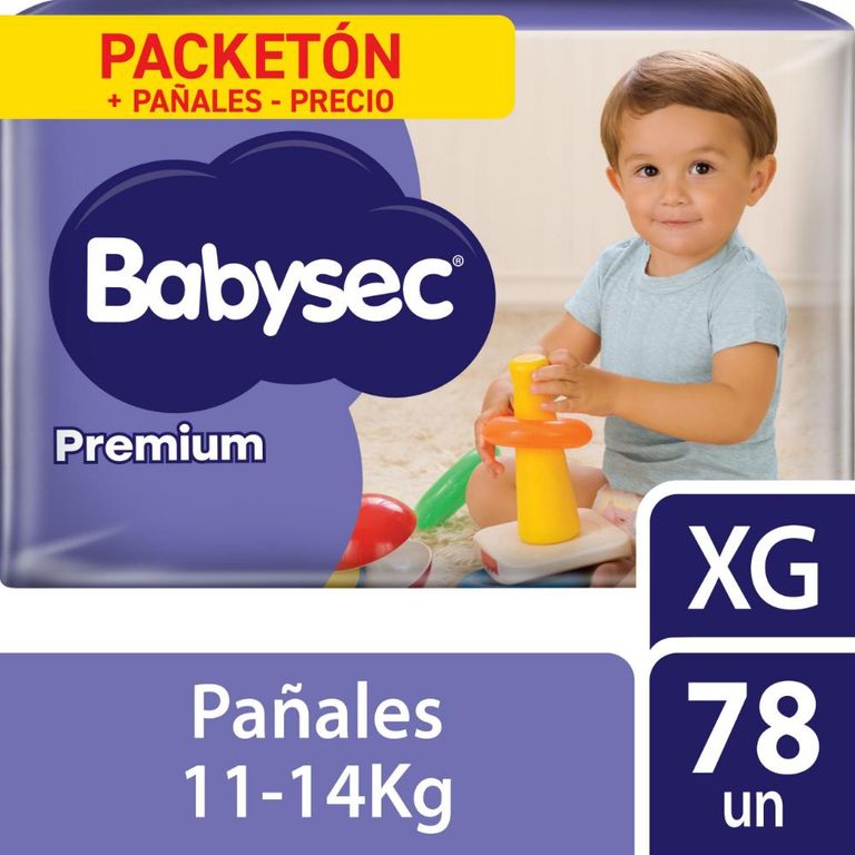Pañal Babysec Premium Talla XG Empaque 78 Und
