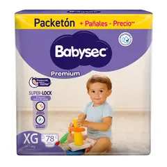 BABYSEC - Pañal Babysec Premium Talla XG Empaque 78 Und