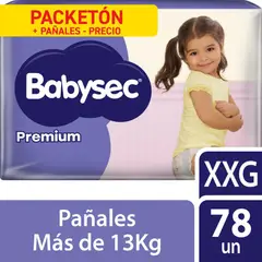 BABYSEC - Pañal Babysec Premium Talla XXG Empaque 78 Und