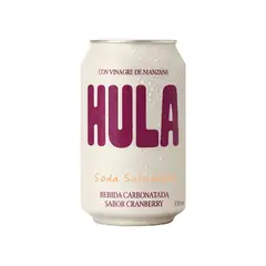 HULA - Bebida Carbonatada Sabor Cranberry Lata 355 mL