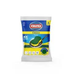 VIRUTEX - Esponja Clásica 2 en 1 Virutex Bolsa 3 Und