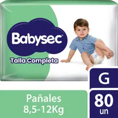 BABYSEC - Pañal Babysec Talla Completa G Empaque 80 Und
