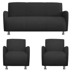 CASABELLA - Juego de Sala 3 1 1 Navia Negro