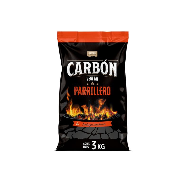 Carbón Parrillero Tottus Bolsa 3 Kg