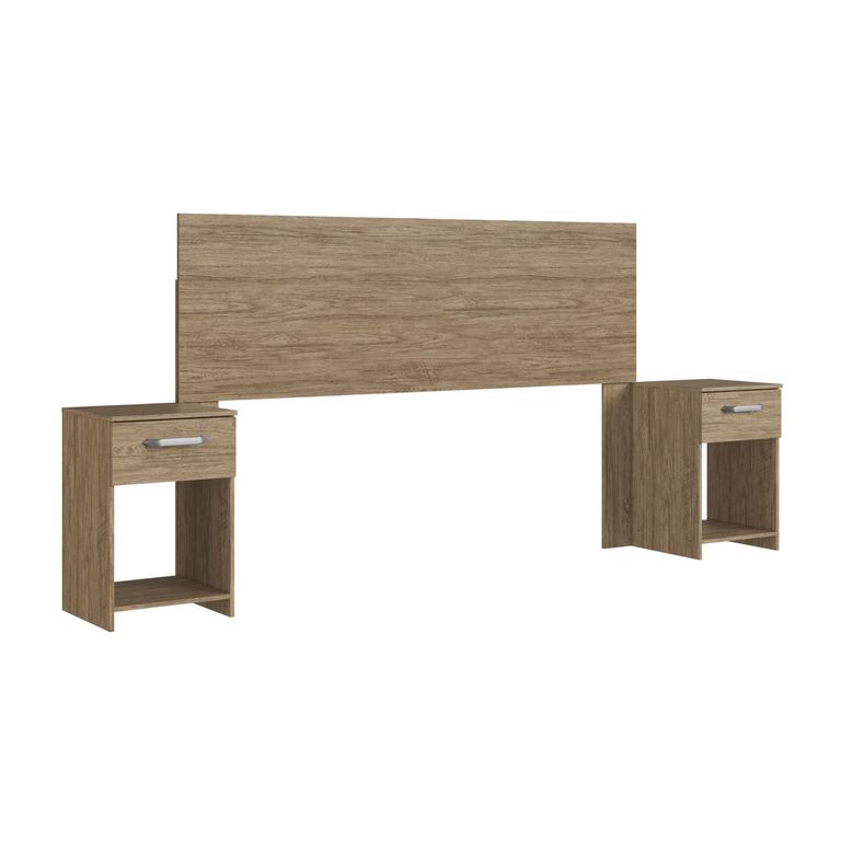 Cabecera Con 2 Mesas De Noche Wood