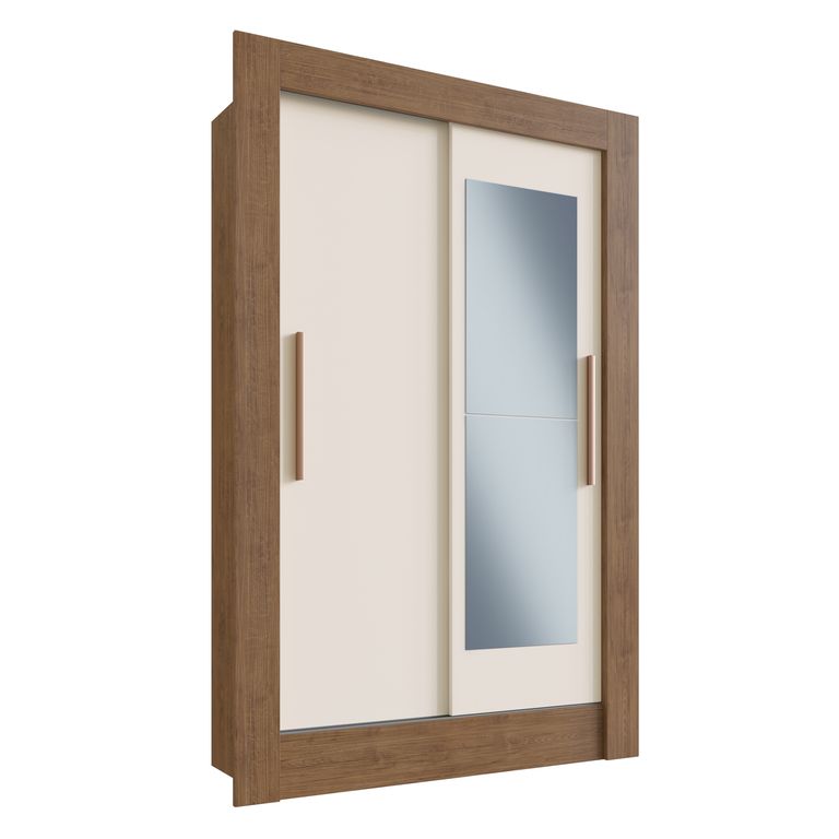 Ropero 2 Puertas con Espejo Off White