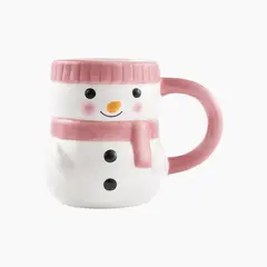 undefined - Taza Mug Navideña Muñeco de Nieve Rosado