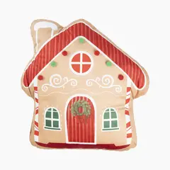 CASA JOVEN - Cojín Navideño Casita de Jengibre Claro