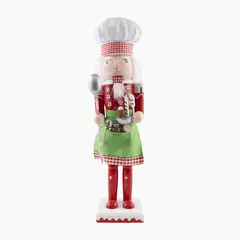 CASA JOVEN - Adorno Navideño Cascanuez Chef Galletero 38 Cm