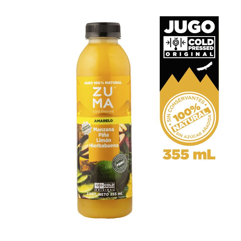 Jugo Cold Pressed Zuma Amor Amarelo Botella 355 mL