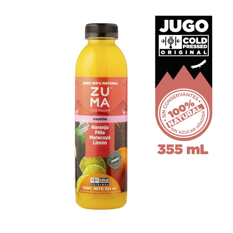 Jugo Cold Pressed Zuma Pasión Botella 355 mL