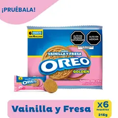 OREO - Galleta Oreo Vainilla y Fresa Sixpack Empaque 36 g