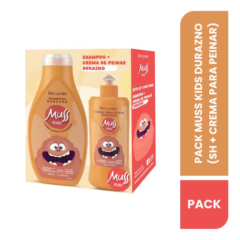 Pack Muss Kids Durazno Shampoo + Crema para Peinar