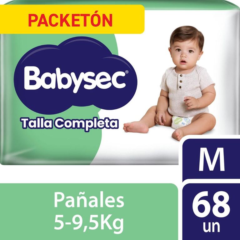 Pañal Babysec Talla M Empaque 68 Und
