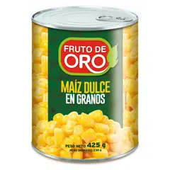 FRUTO DE ORO - Maíz Dulce Fruto de Oro Lata 425 g