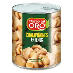 FRUTO DE ORO - Champiñones Enteros Fruto de Oro Lata 400 g