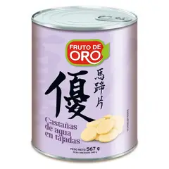 FRUTO DE ORO - Castañas en Tajadas Fruto de Oro Lata 567 g