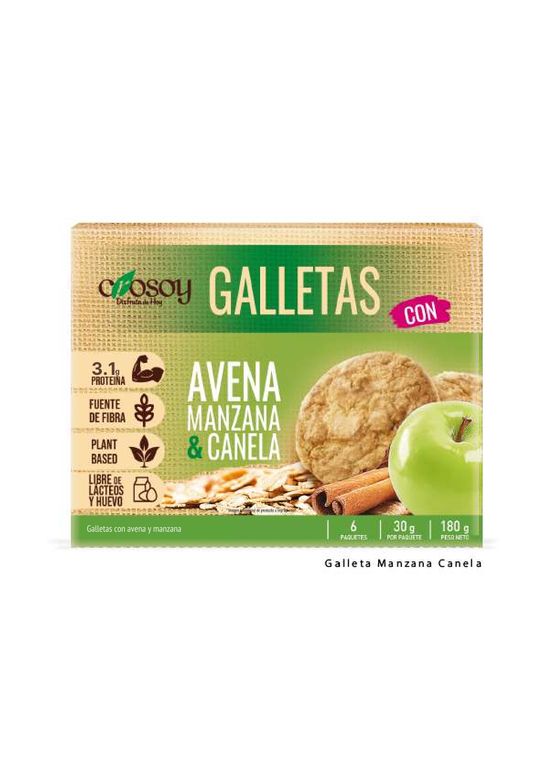 Galleta Crosoy con Avena Manzana y Canela Caja 180 g