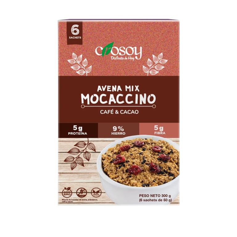 Avena Crosoy Mix Mocaccino Café y Cacao Caja 300 g
