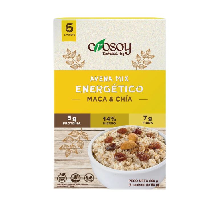 Avena Crosoy Mix Energético Maca y Chía Caja 300 g