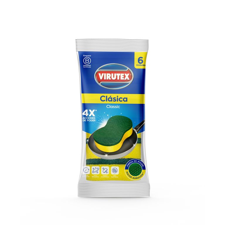 Esponja Virutex 2 en 1 Empaque 6 Und