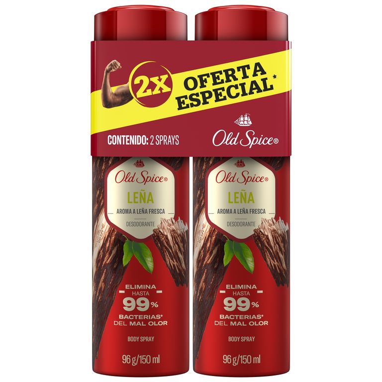 Desodorante en Aerosol Old Spice Leña Empaque 2 Und