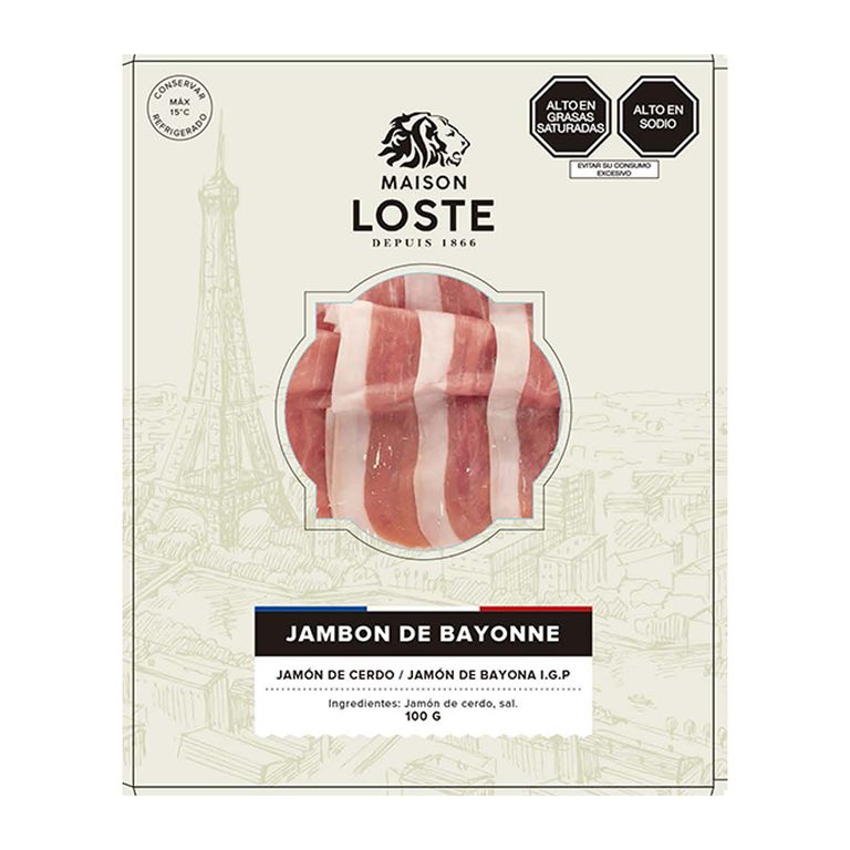 Jamón de Bayonne Maison Loste Empaque 100 g