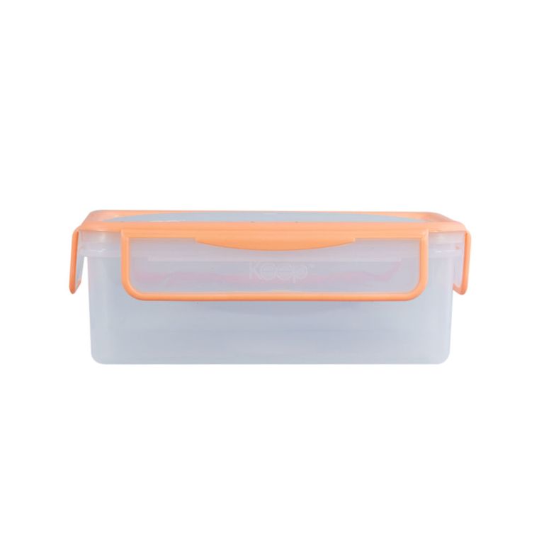 Hermético Keep Plástico Rectangular Naranja 1000mL