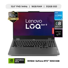 LENOVO - Laptop Lenovo LOQ Intel Core i5 16GB RAM 512GB SSD RTX 3050 6GB 15.6" FHD 144Hz