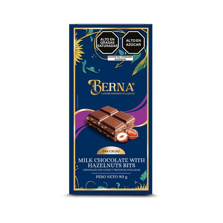 Tableta de Chocolate con Leche y Avellana Berna Caja 90 g
