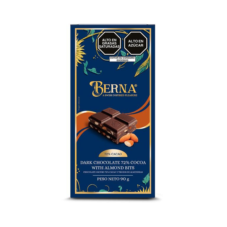 Tableta de Chocolate Berna con Trozos de Almendra Caja 90 g