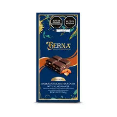 BERNA - NEGUSA - Tableta de Chocolate Bitter 72% con Trozos de Almendra Berna Caja 90 g
