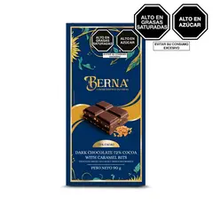 BERNA NEGUSA - Tableta de Chocolate Berna Trozos de Caramelo Caja 90 g