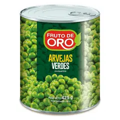 FRUTO DE ORO - Arveja Verde Fruto de Oro Lata 425 g