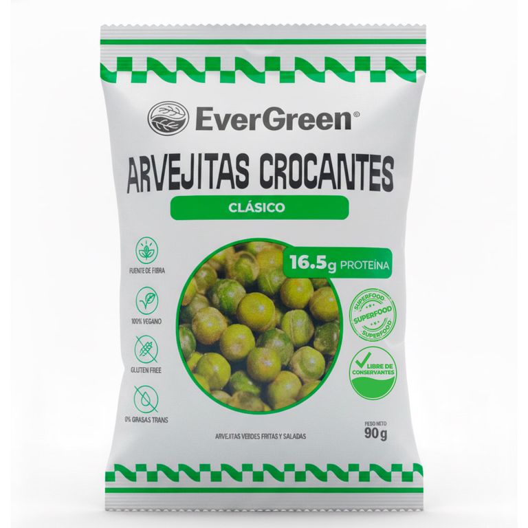 Arvejitas Crocantes Clásico Evergreen Bolsa 90 g
