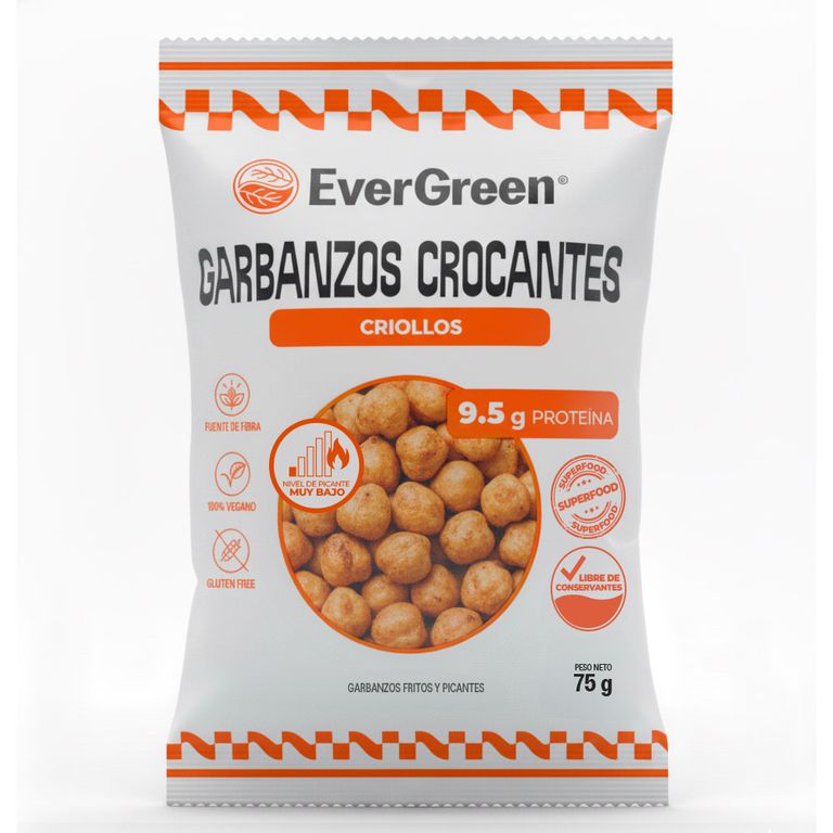 Garbanzos Crocantes Criollos Evergreen Bolsa 75 g