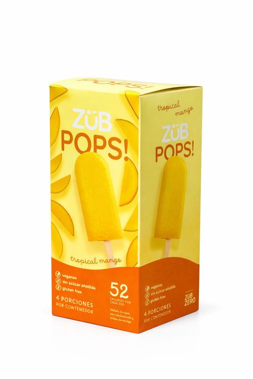 Paleta Helada ZubPops Tropical Mango ZubZero Caja 4 Und