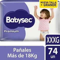 BABYSEC - Pañal Babysec Premium XXXG Empaque 74 Und