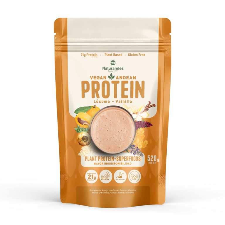 Proteína Vegana Andean Lúcuma Vainilla Doypack 520 g