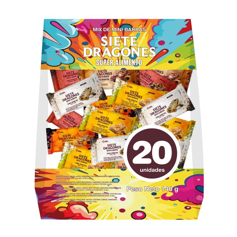 Barra Energética Siete Dragones Mix Caja 20 Und