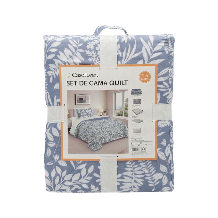 SET DE CAMA QUILT 1.5 DENIM