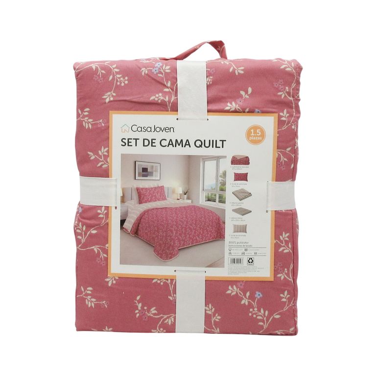 SET DE CAMA QUILT 1.5 BLUSH