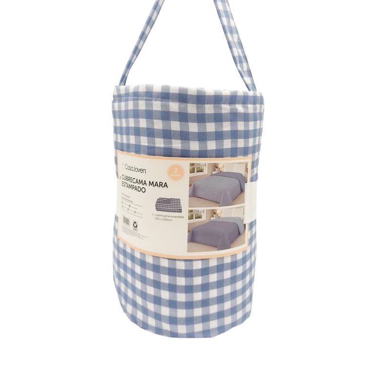 CUBRECAMA MARA EST DENIM 2PLZ